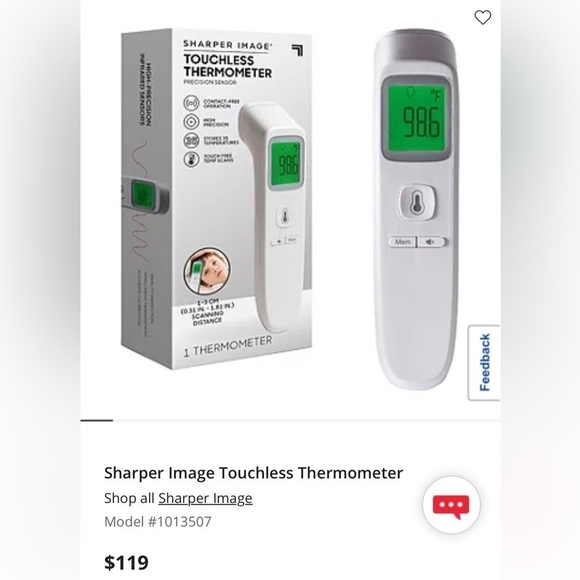 Sharper Image Touchless Thermometer - Picture 2 of 9